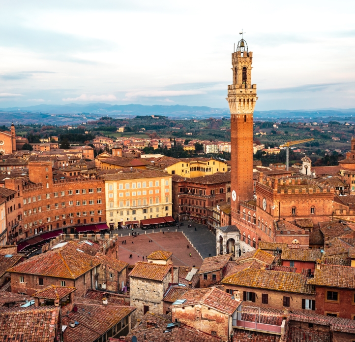 panoramic view of Siena, Italy
